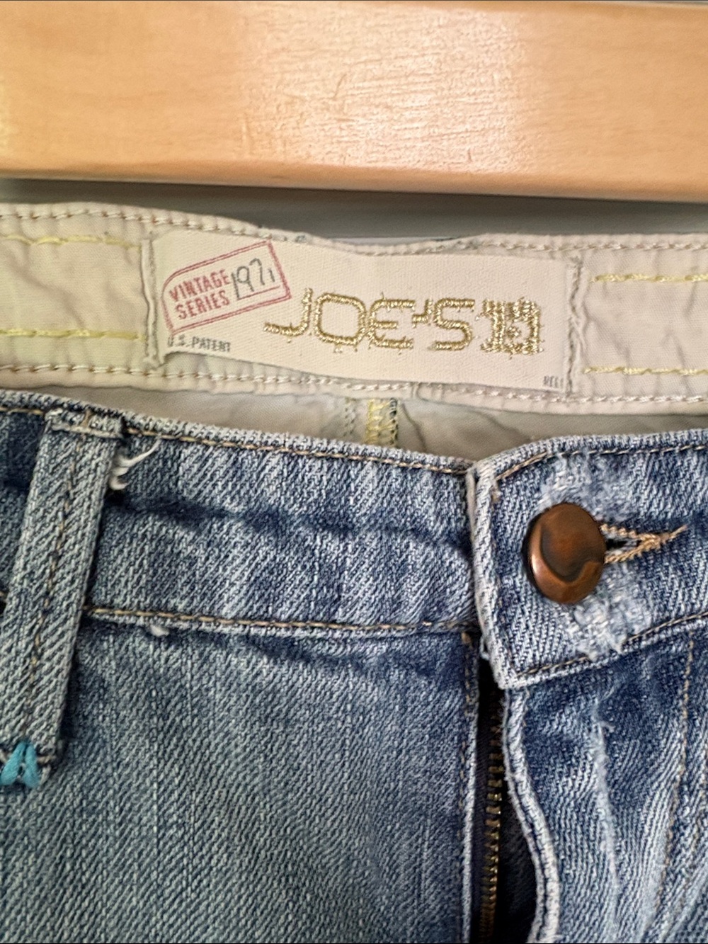 Joe's Jeans 1971 Light Blue Distressed Flare Jeans with Rainbow Embroidery - Picture 6 of 7